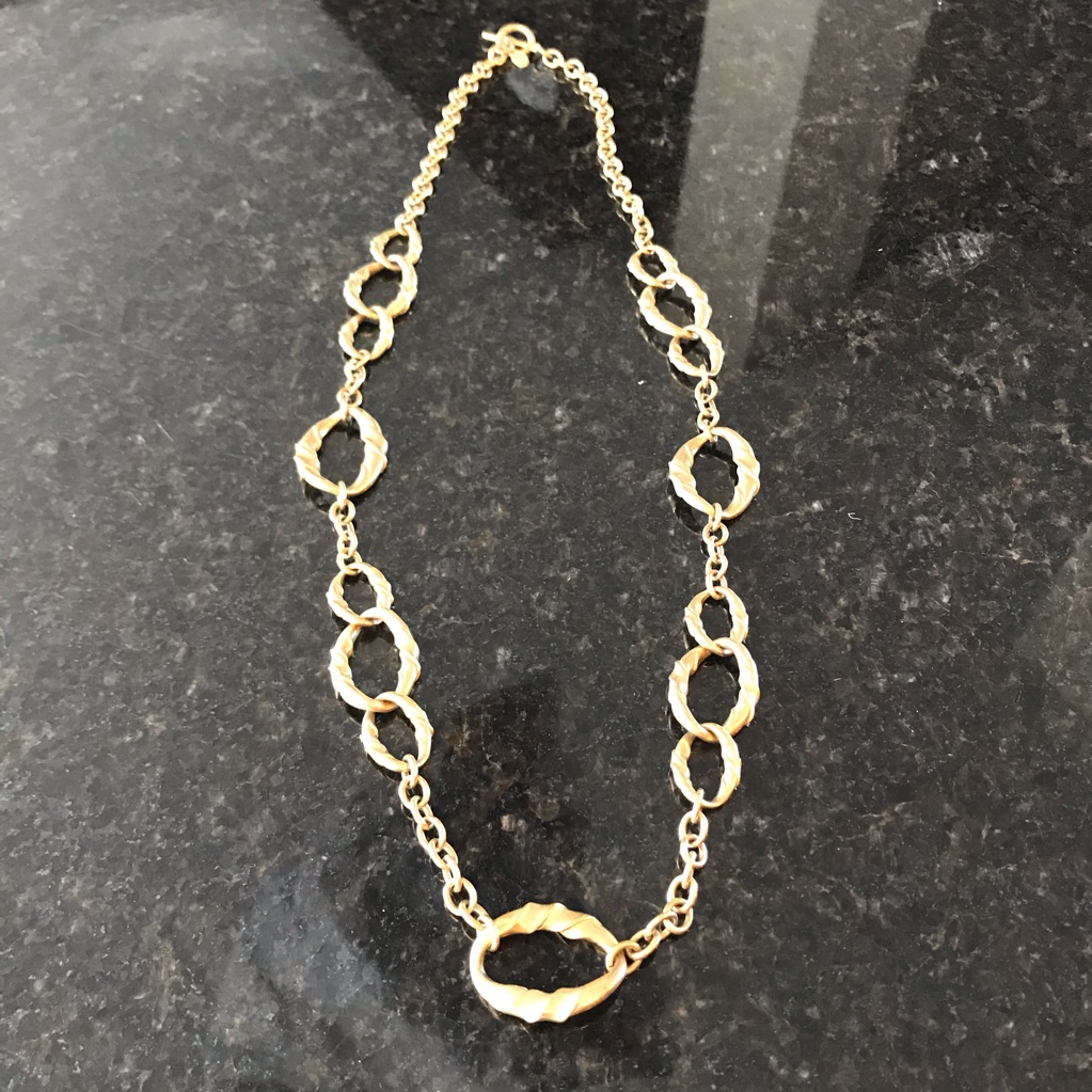 New Brooks Brothers Brushed Gold Necklace